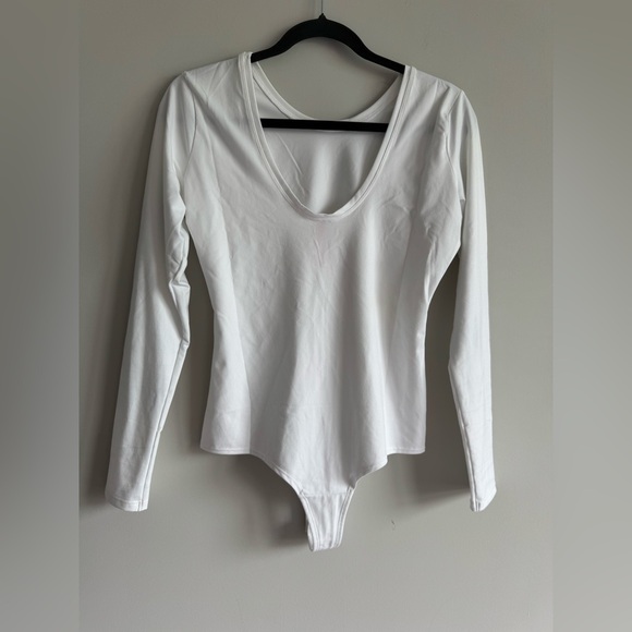 NWOT Spanx Suit Yourself White Long Sleeve Scoop Neck Bodysuit - Picture 4 of 7